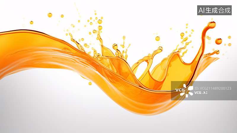 【AI数字艺术】橙汁飞溅孤立在透明背景切口上，切片橙汁飞溅概念插图图片素材