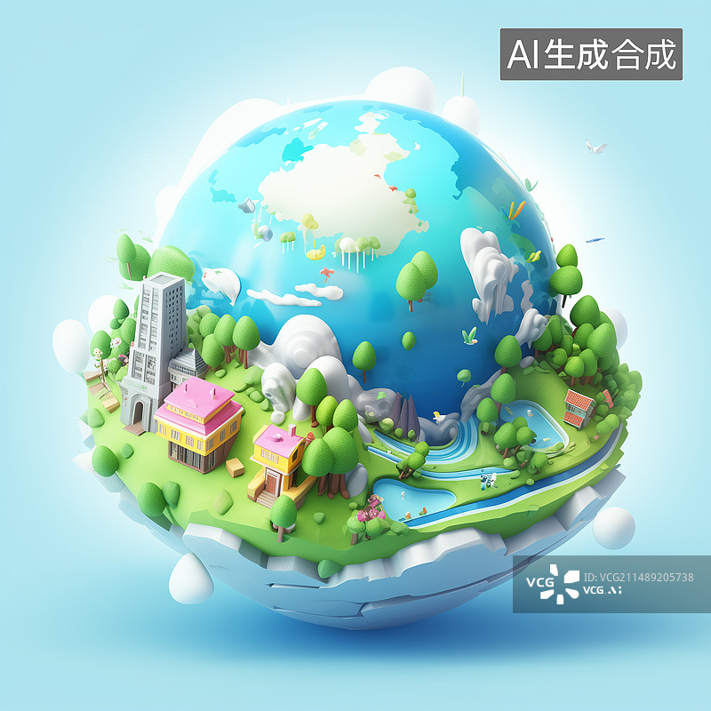 【AI数字艺术】地球 世界地球日 地球、环保、生态、环境图片素材