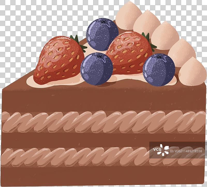复古草莓蓝莓奶油蛋糕图片素材