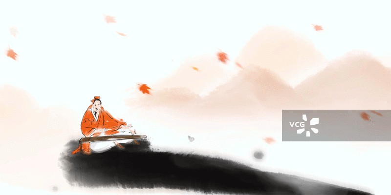 古琴音乐演奏唐朝服饰汉服诗人唐诗图画书古代人物画动画插图图片素材