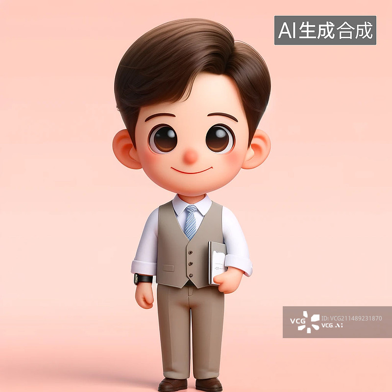 【AI数字艺术】可爱的虚拟卡通3D的教师劳动者形象图片素材