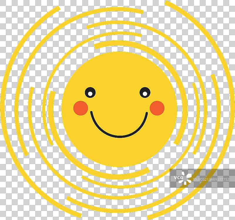 可爱的微笑太阳贴纸图片素材