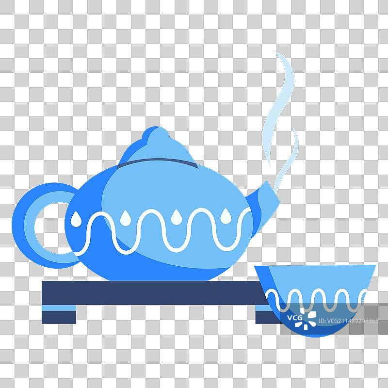 茶壶茶杯品茶中式青花瓷茶具图片素材