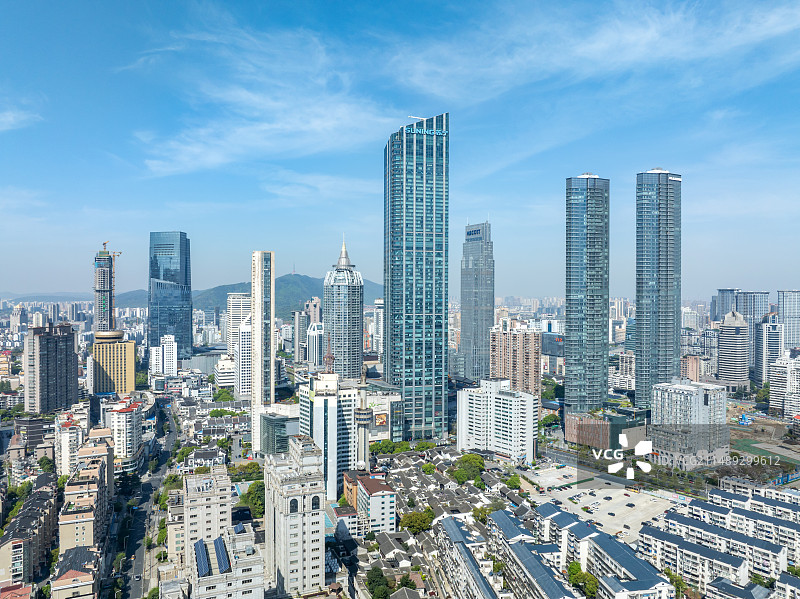 江苏省无锡市城市地标建筑市中心航拍风光图片素材
