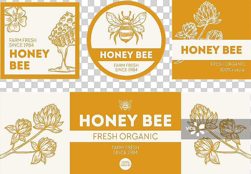 手工蜂蜜蜂产品印章图片素材