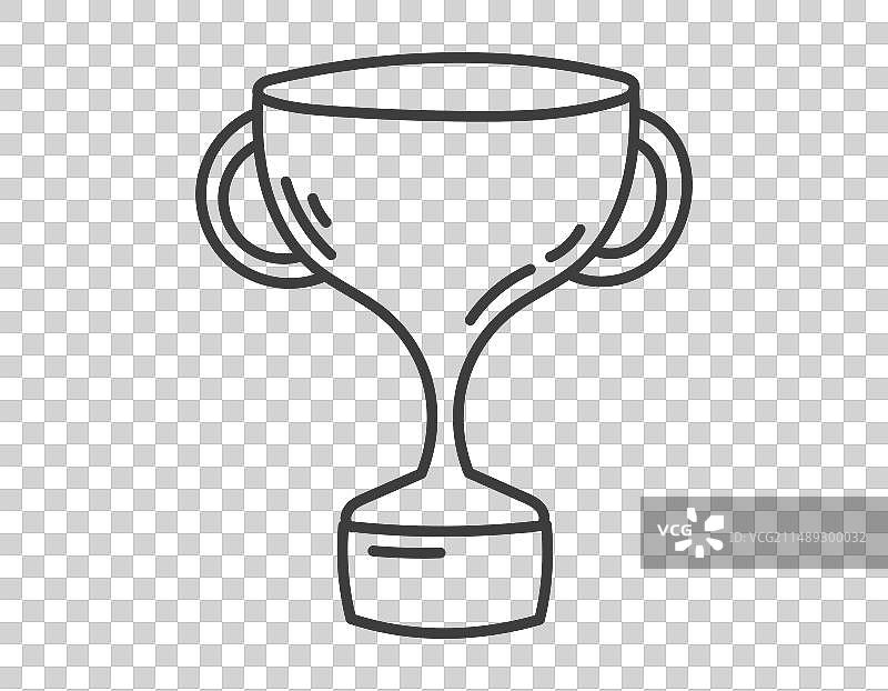 金色奖杯涂鸦图标图片素材