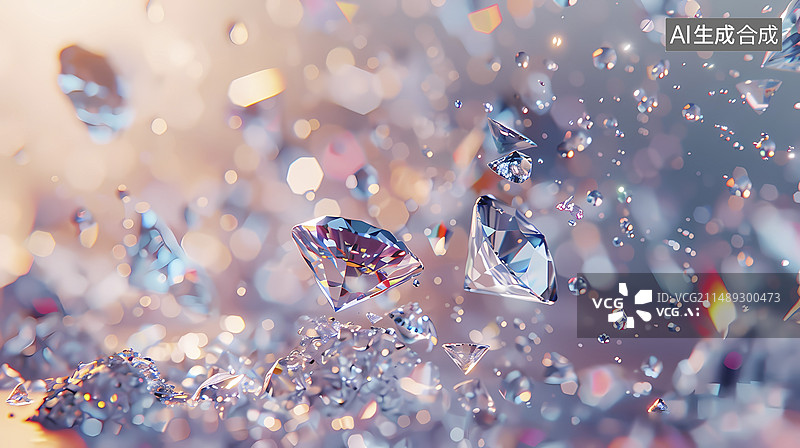 【AI数字艺术】数码明亮柔和钻石抽象图形海报网页PPT背景图片素材