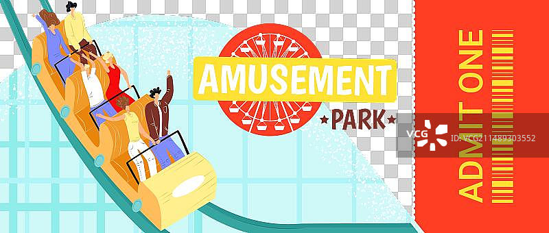 乘坐过山车感到兴奋的人群图片素材