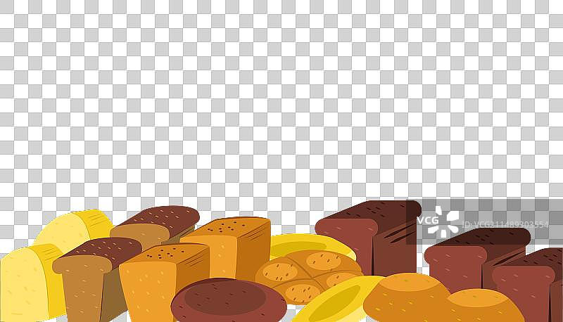 各色新鲜面包蓝色背景烘焙素材图片素材