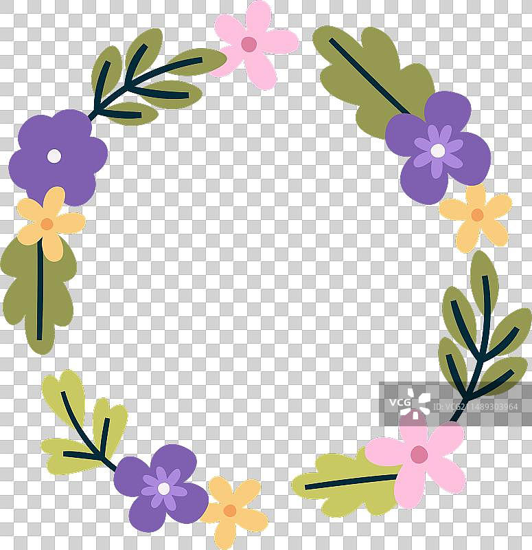 花环圆形边框图片素材