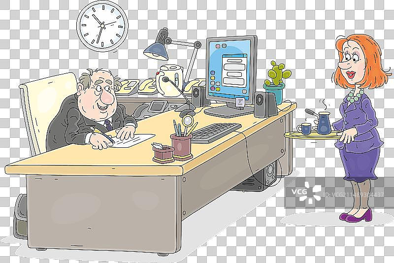 身材矮胖的政府官员和他的秘书图片素材