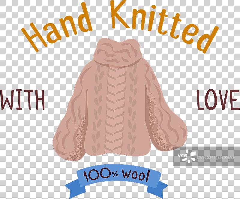手工针织米色毛衣图片素材