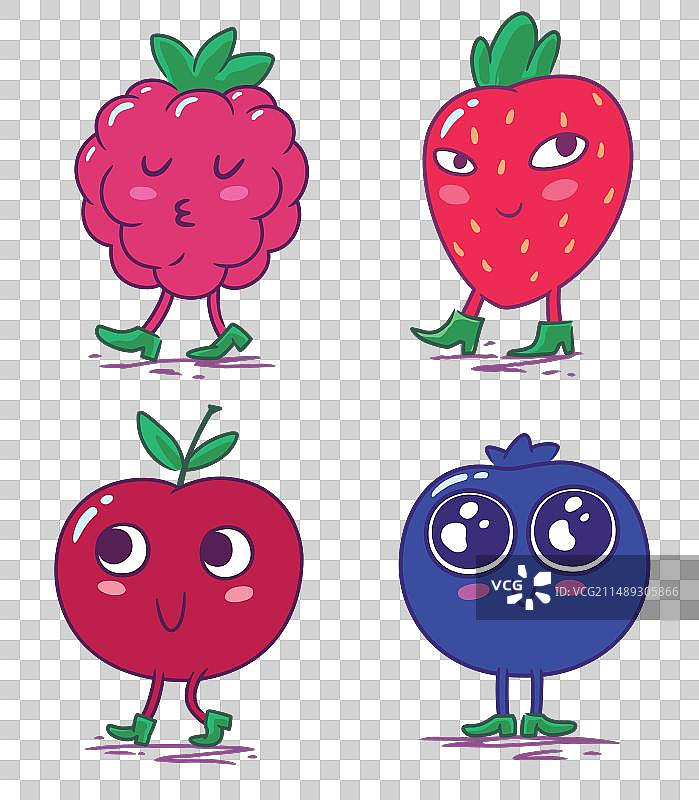 可爱浆果卡通角色图片素材