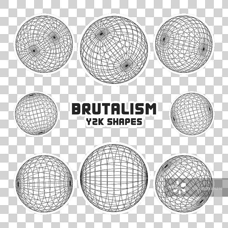 线框形状线条球体透视网格图片素材