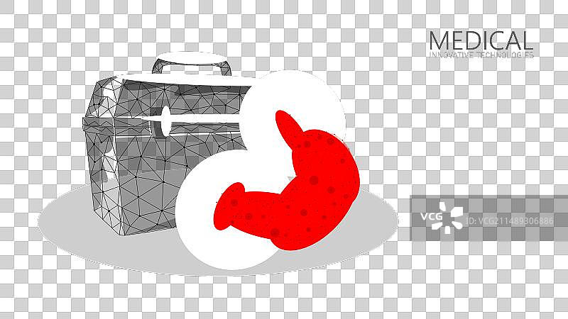 3D人体肾移植病例红色低位图片素材