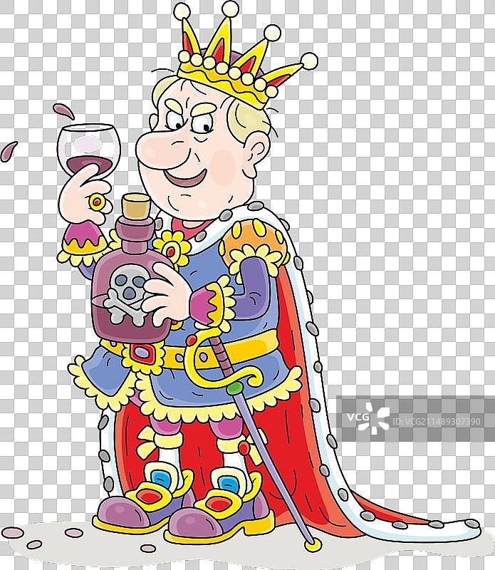 思考斗争方式的愤怒国王图片素材