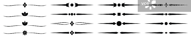 透明背景上的简约文本分隔线图片素材