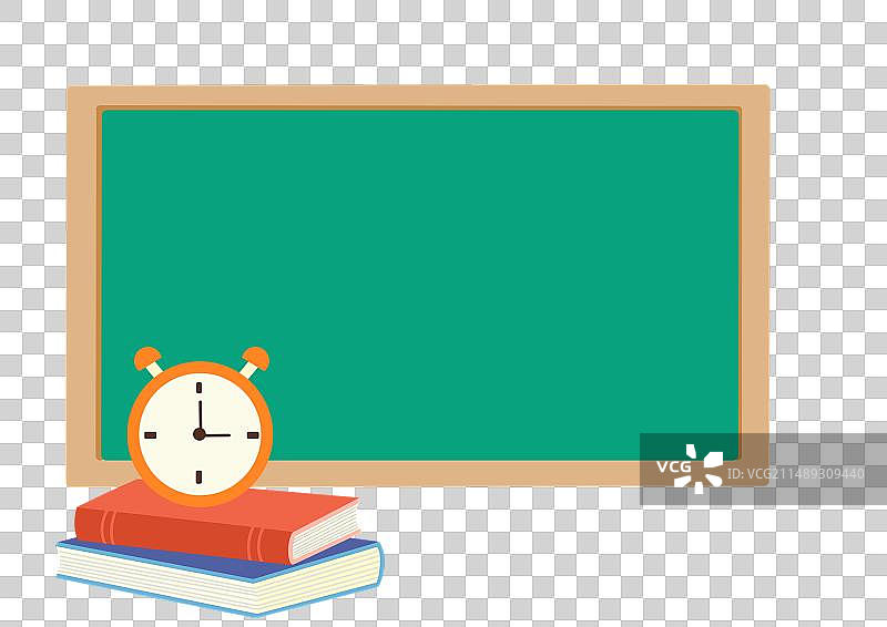 黑板书本的时钟特写镜头图片素材