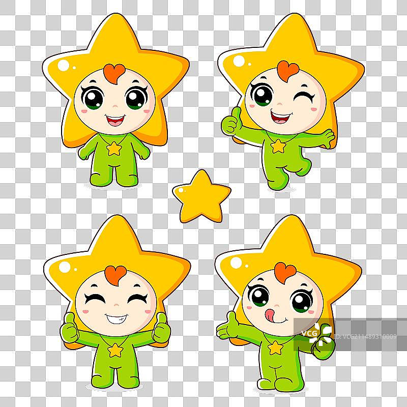 卡通星星精灵矢量图集图片素材