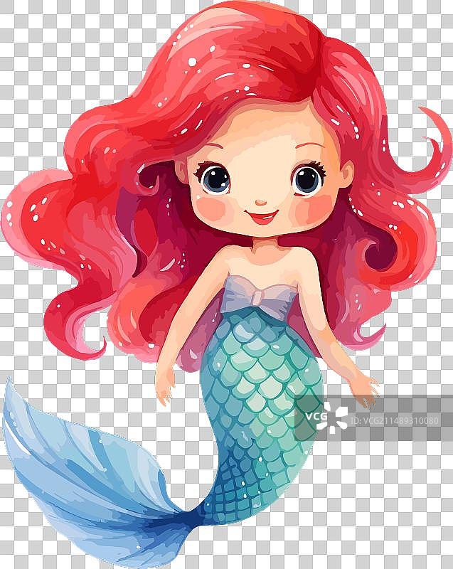 美人鱼剪贴画，已隔离图片素材