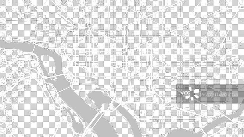 美国华盛顿特区详细城市地图图片素材