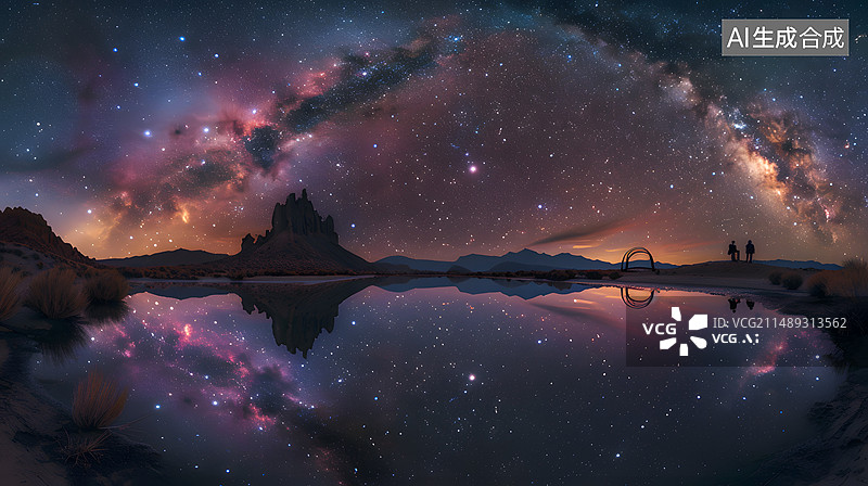 【AI数字艺术】梦幻宇宙天空星云插画图片素材