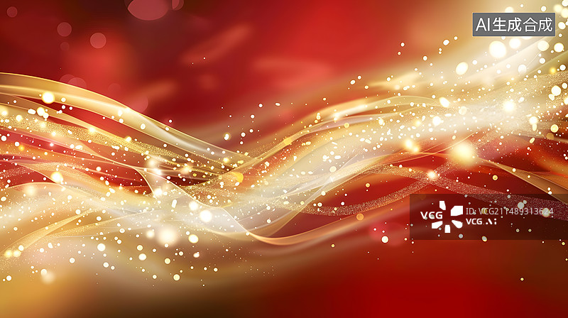 【AI数字艺术】红色金色喜庆节日背景壁纸图图片素材