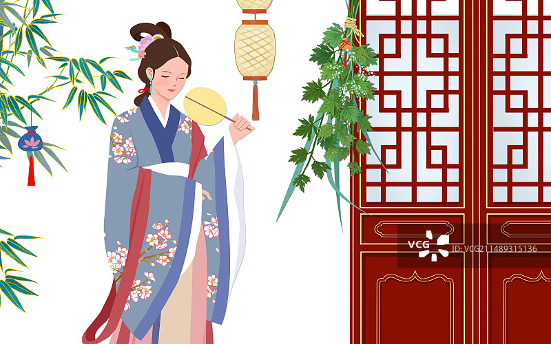 端午节汉服美人图片素材
