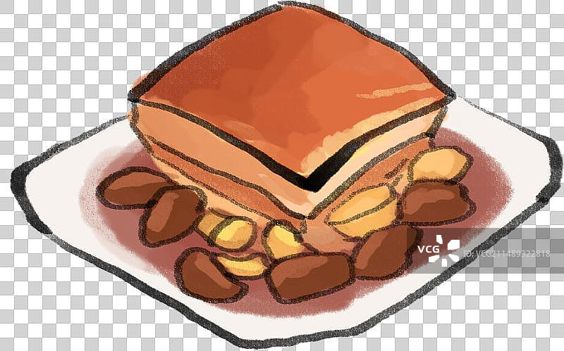 水墨风闽菜厦门美食同安封肉插画图片素材