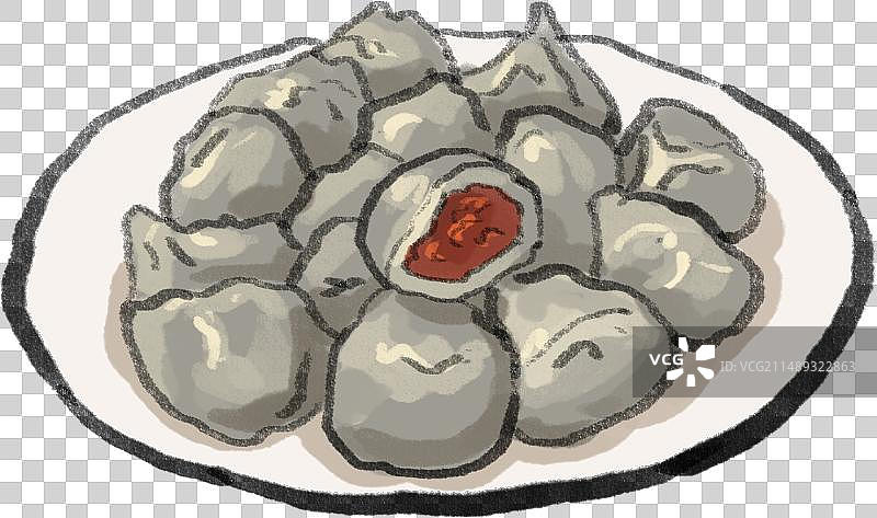 水墨风闽菜厦门美食芋包插画图片素材