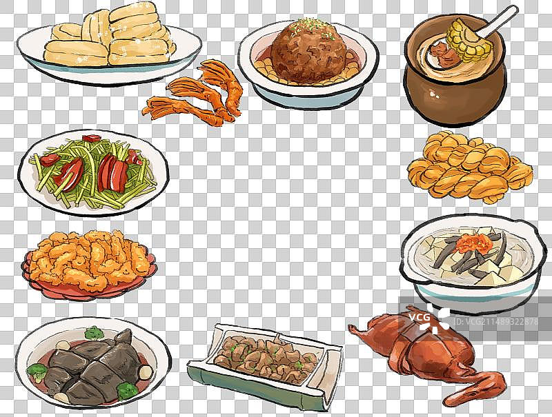 水墨风赣菜南昌美食插画图片素材