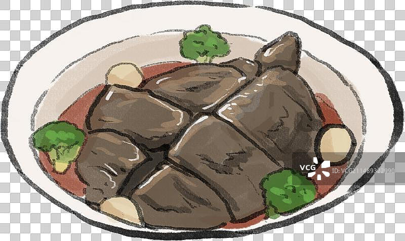 水墨风赣菜南昌美食三杯甲鱼插画图片素材