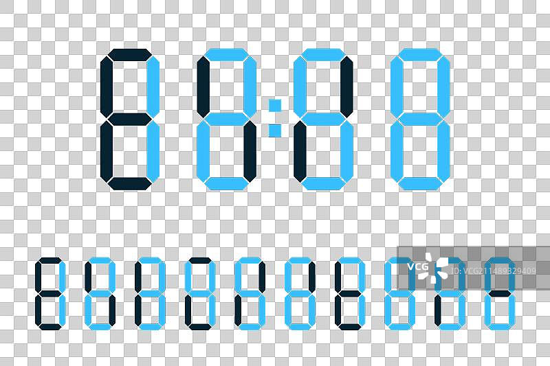 电子数字时钟数字集图片素材