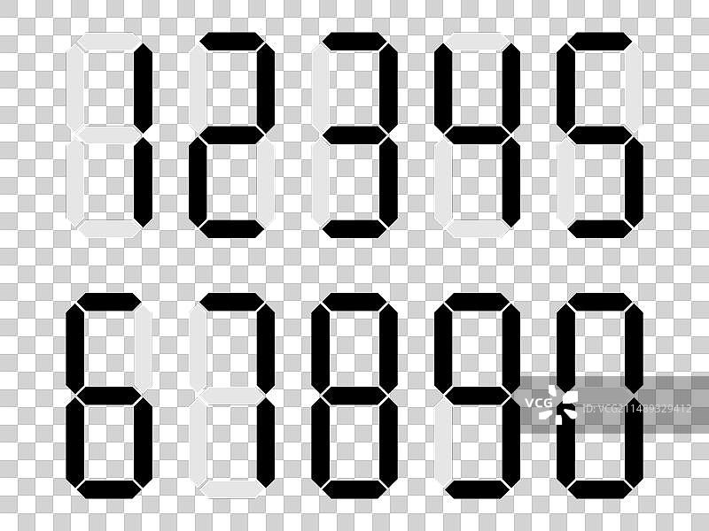 电子数字时钟数字集图片素材