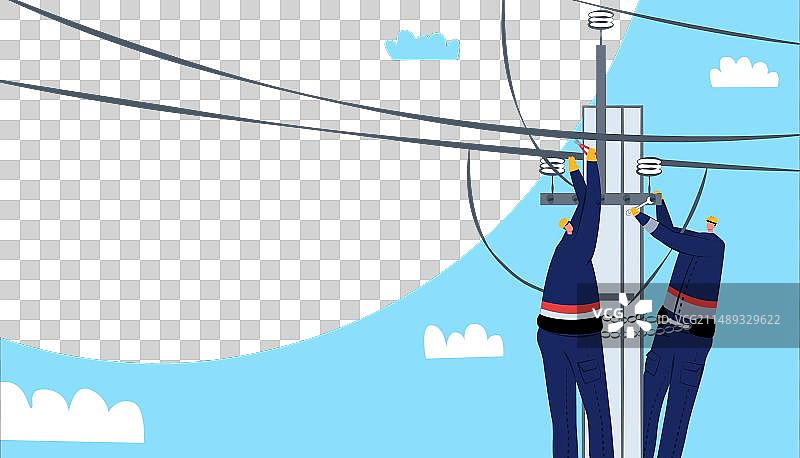 在高空作业的电工图片素材