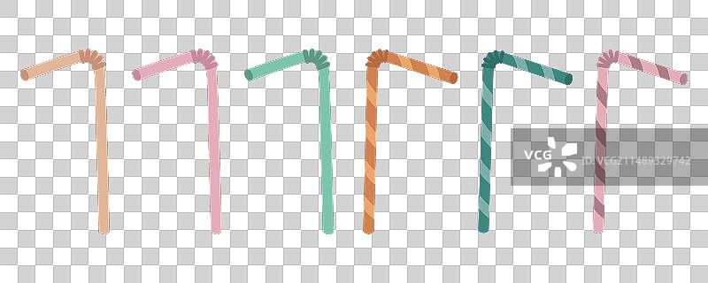 一排鸡尾酒吸管图片素材