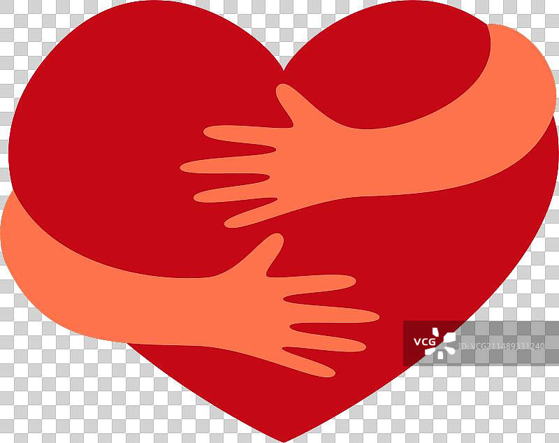 拥抱爱心的手臂图片素材