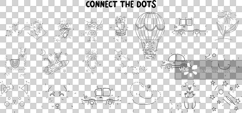 连接点游戏：动物系列打印素材图片素材