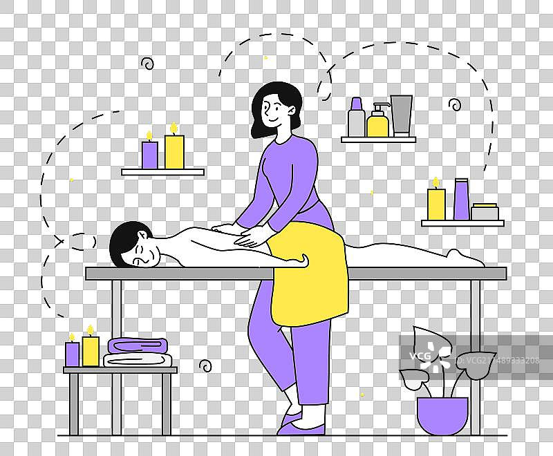 男人正在享受按摩图片素材