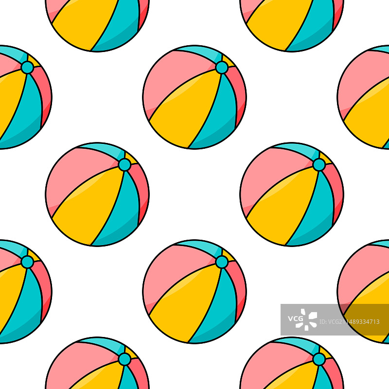 海滩彩色条纹圆形球夏季图案图片素材