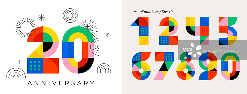 现代几何风格周年纪念概念设计图片素材