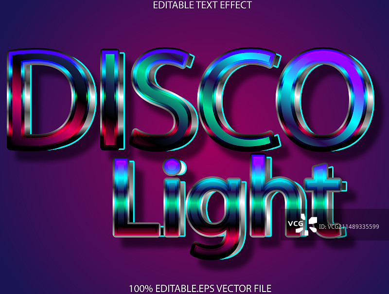 迪斯科灯光3D浮雕渐变文字效果图片素材