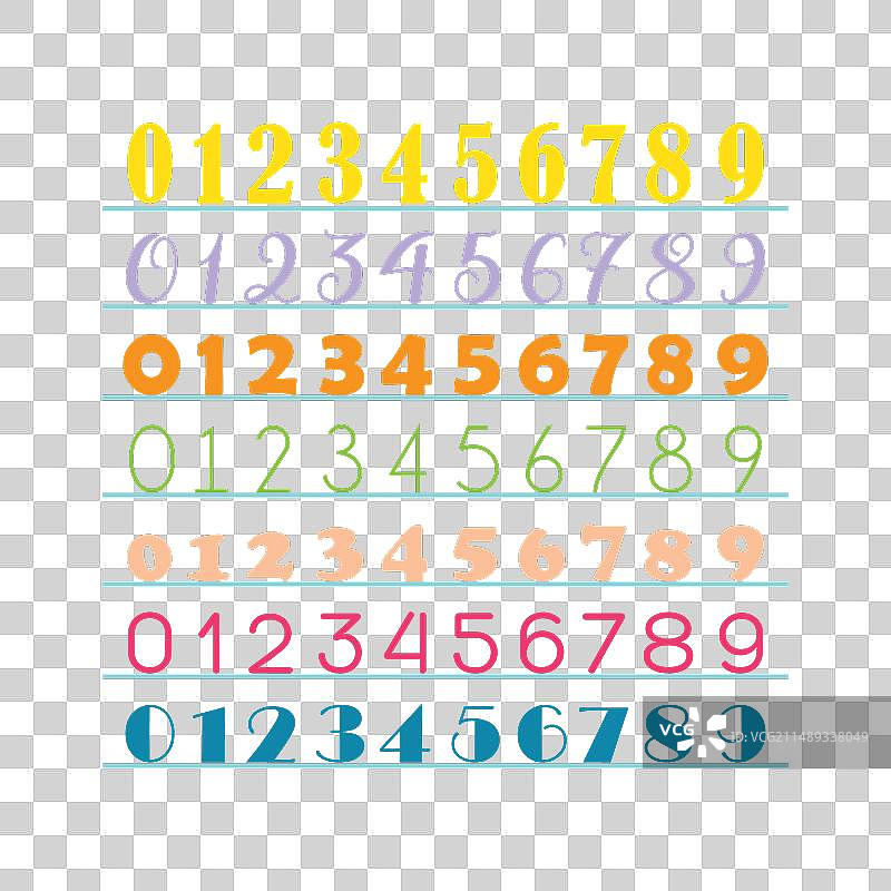 彩色抽象数字合集图片素材