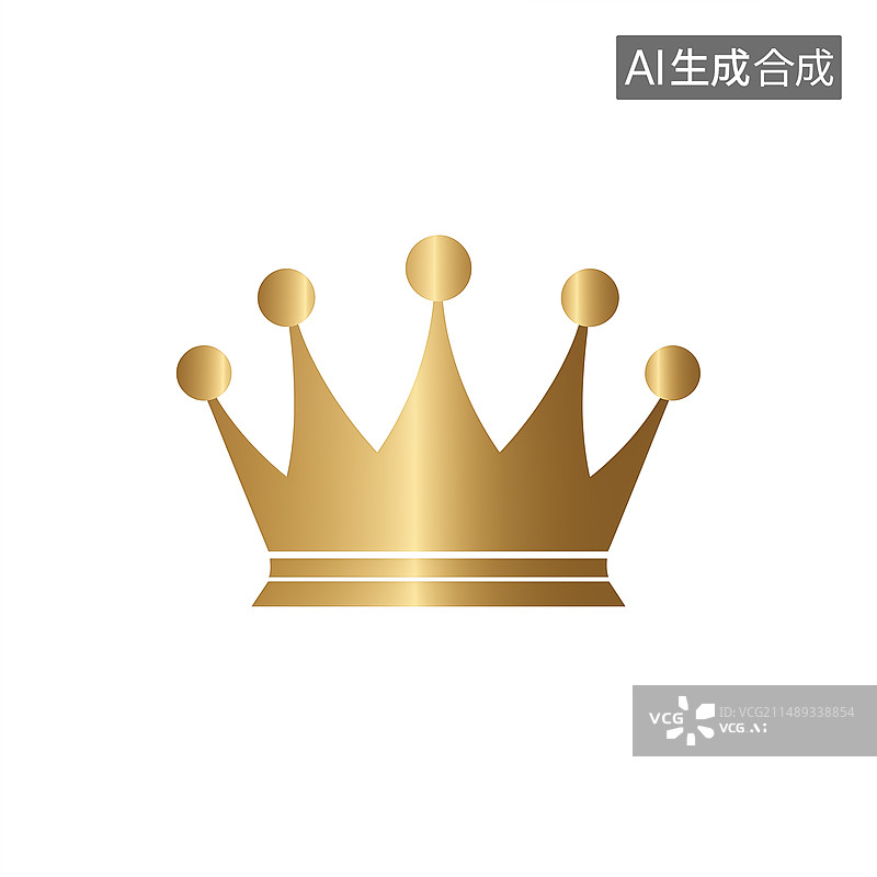 【AI数字艺术】一个金皇冠抽象插画素材图片素材
