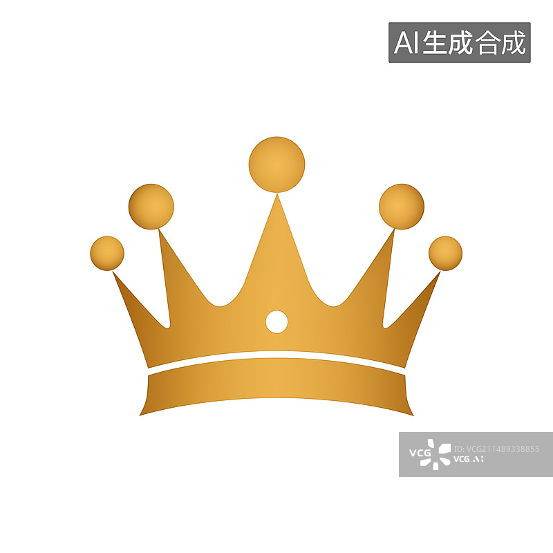 【AI数字艺术】一个金皇冠抽象插画素材图片素材
