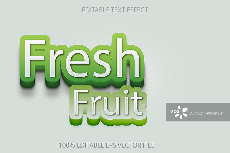 3D浮雕风格新鲜水果文字特效图片素材