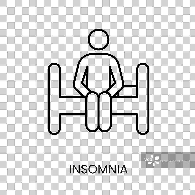 糖尿病症状失眠线形图标图片素材
