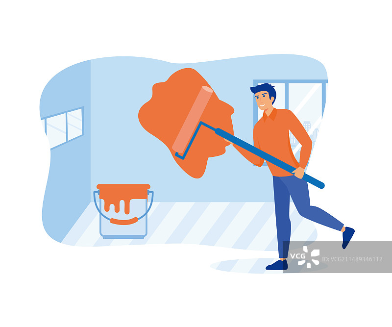 承包商室内墙面维护图片素材