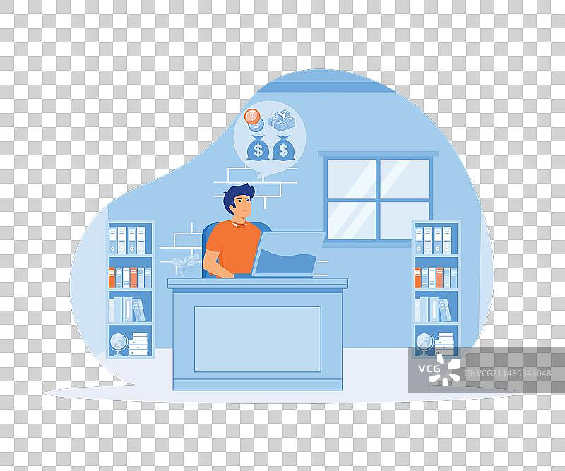 创业者思考金钱利润图片素材