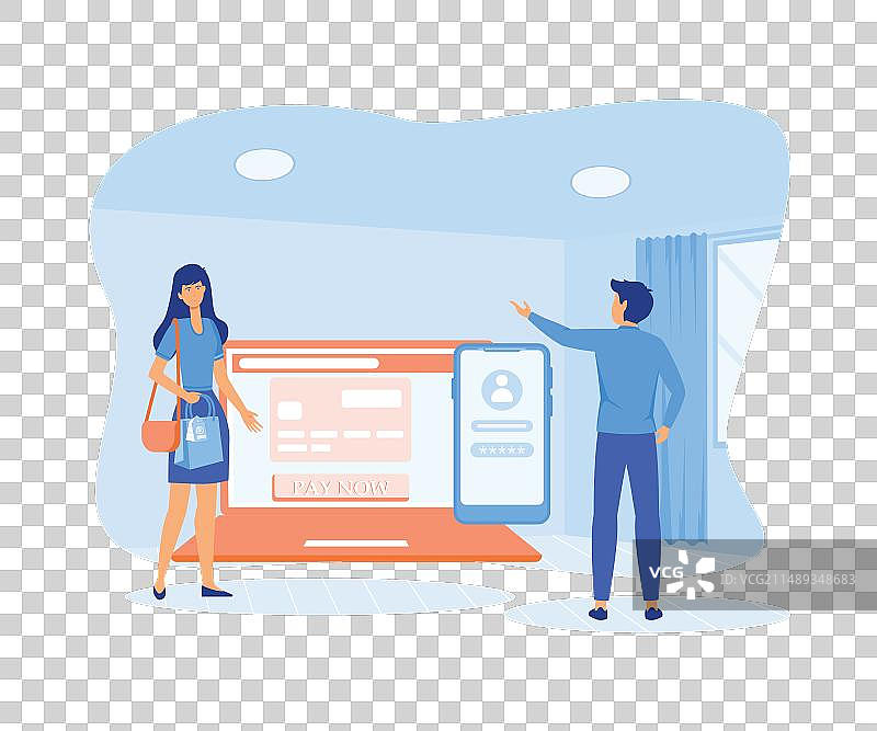 在线支付和钱包概念，无现金支付图片素材